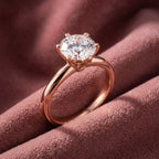 18K Solitaire Round Diamond Ring — AI cloth, in-house