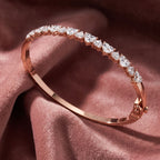 18K Heart Diamond Bangle — AI cloth, in-house