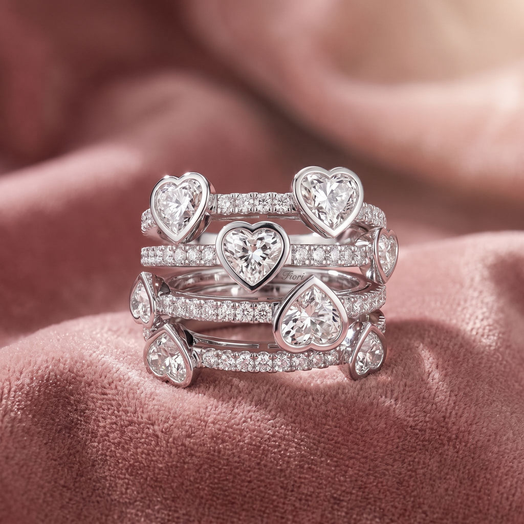 18K Bespoke Round Heart Diamond Ring — AI cloth, in-house