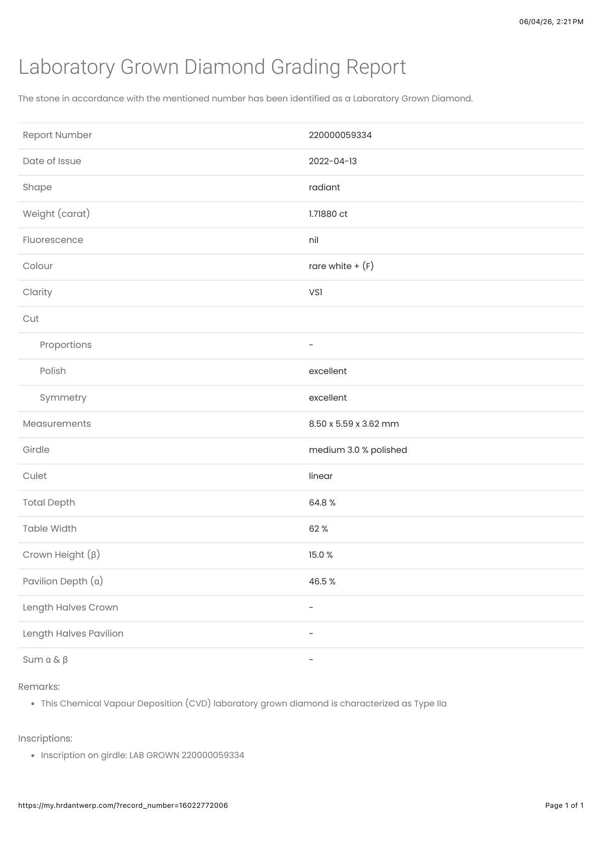 لیبارٹری سرٹیفکیٹ