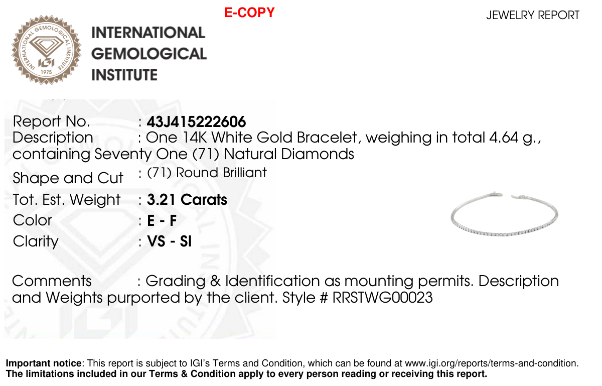 Laboratory certificate