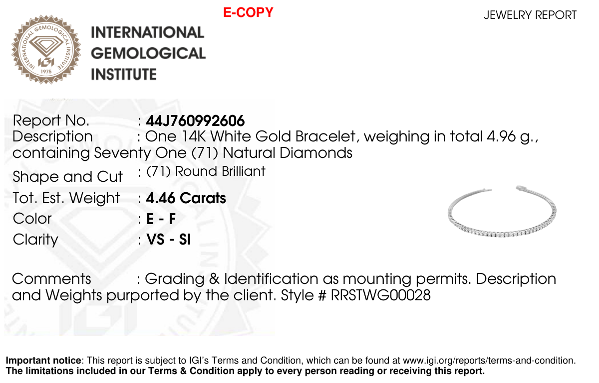 Laboratory certificate