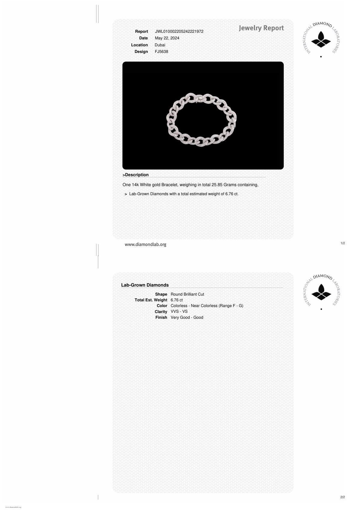 Certificat de laboratoire