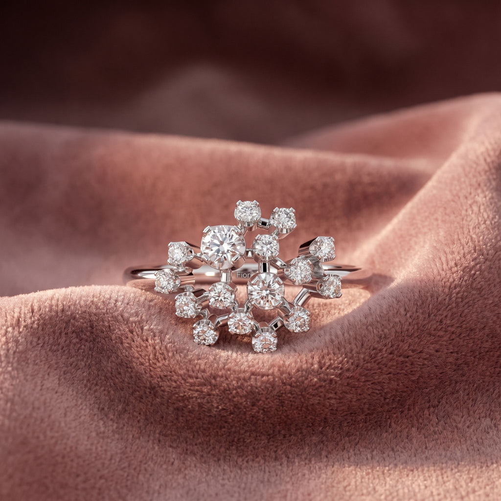 18K Bespoke Cluster Diamond Ring — AI cloth, in-house