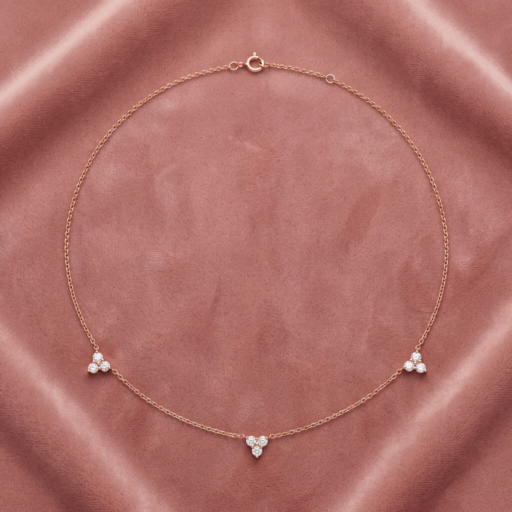 18K Celestial Star and Moon Diamond Necklace — AI cloth, in-house