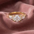 18K Bespoke Round Baguette Diamond Ring — AI cloth, in-house