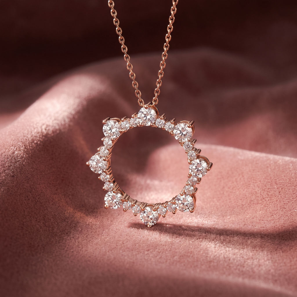 18K Sun Diamond Pendant — AI cloth, in-house