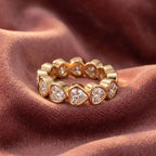 18K Full Eternity Heart Diamond Ring — AI cloth, in-house