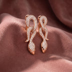 18K Snake Drop Bespoke Diamond Earrings — AI cloth, in-house
