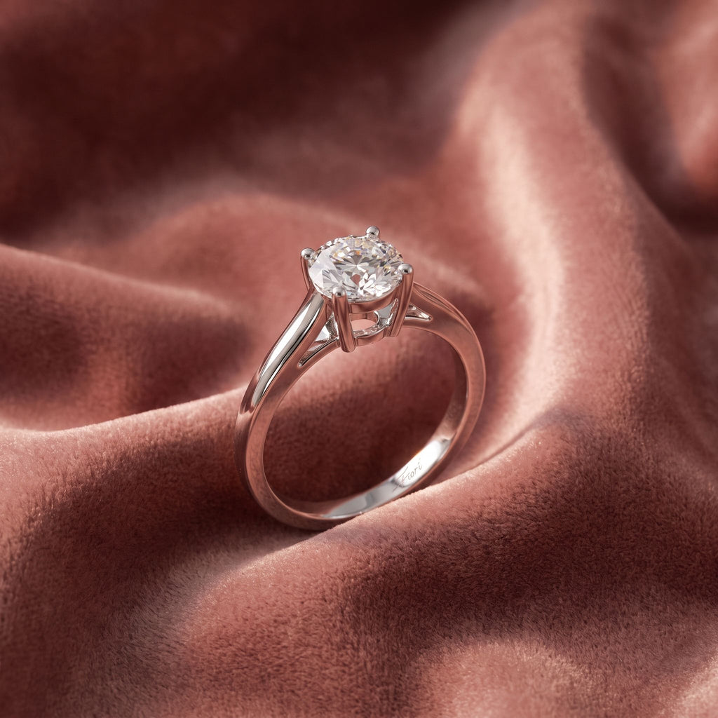 18K Solitaire Diamond Engagement Ring — AI cloth, in-house