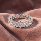 18K Full Eternity Pear Diamond Ring — AI cloth, in-house