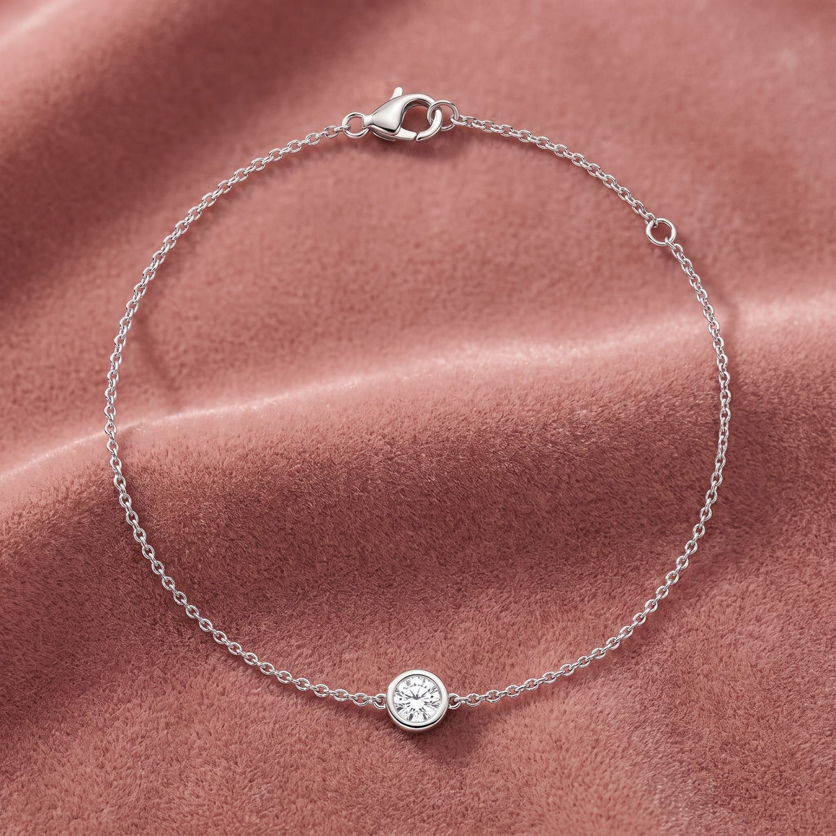 18K Solitaire Diamond Pendant — AI cloth, in-house