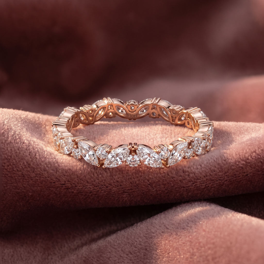 18K Full Eternity Round Diamond Ring — AI cloth, in-house