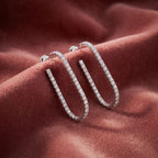 18K Round Drop Bespoke Diamond Earrings — AI cloth, in-house