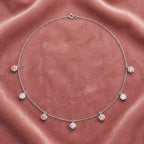 18K Pear Diamond Station Necklace — AI cloth, in-house