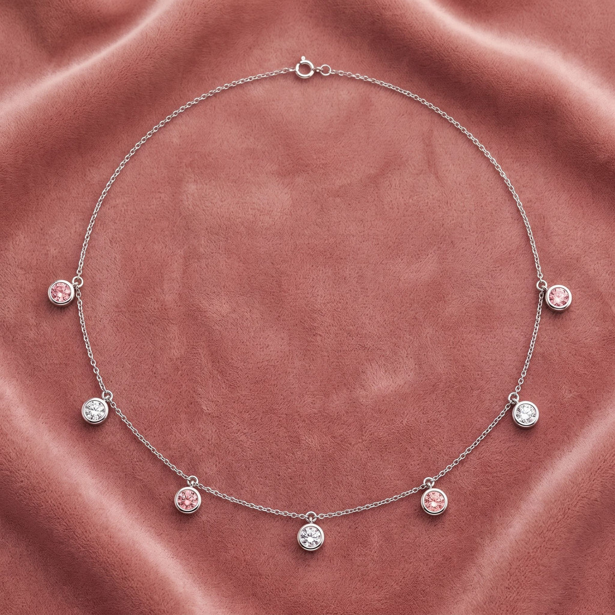 18K Pear Diamond Station Necklace — AI cloth, in-house