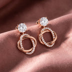 18K Round Diamond Drop Earrings — AI cloth, in-house