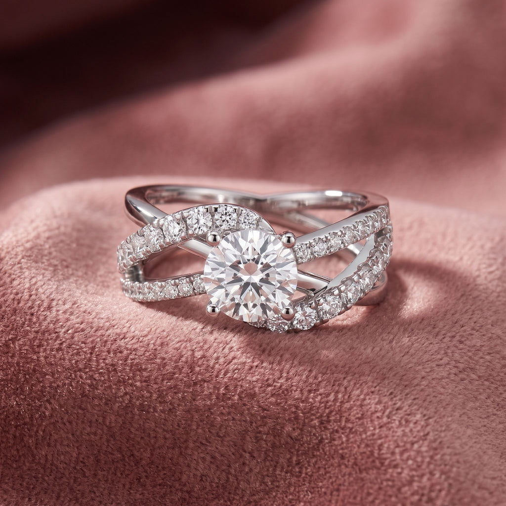 18K Bespoke Round Diamond Ring — AI cloth, in-house