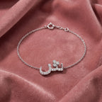 18K Arabic Alphabet Diamond Bracelet — AI cloth, in-house