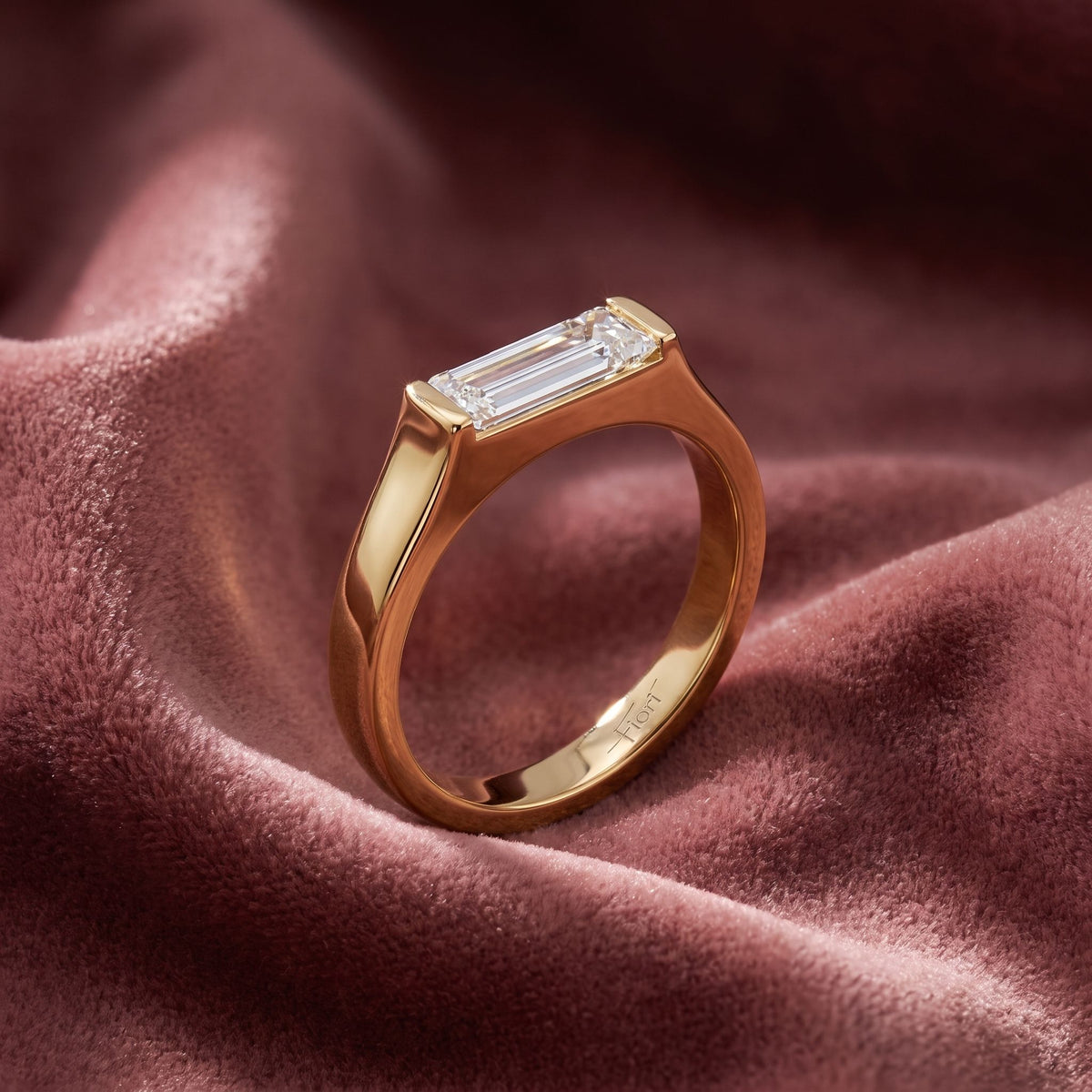 18K Bespoke Baguette Diamond Ring — AI cloth, in-house
