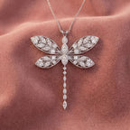 18K Dragonfly Marquise Diamond Pendant — AI cloth, in-house