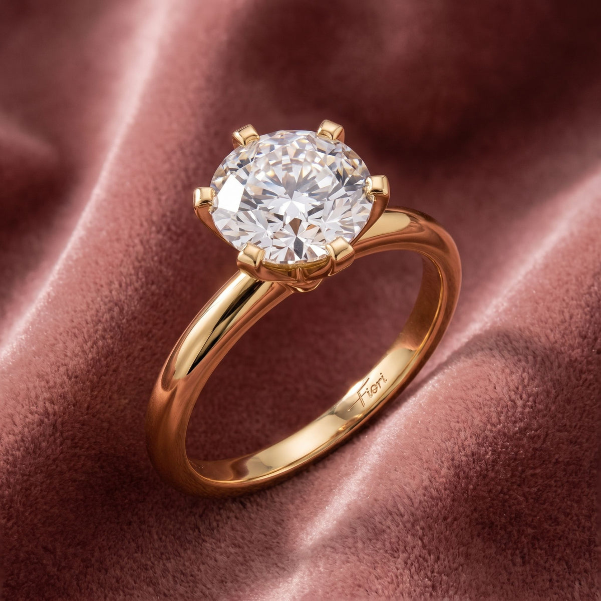 18K Solitaire Round Diamond Ring — AI cloth, in-house