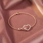 18K Heart Infinity Round Diamond Bracelet — AI cloth, in-house