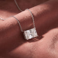 18K Radiant Solitaire Diamond Pendant — AI cloth, in-house