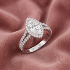 18K Halo Marquise Diamond Engagement Ring — AI cloth, in-house