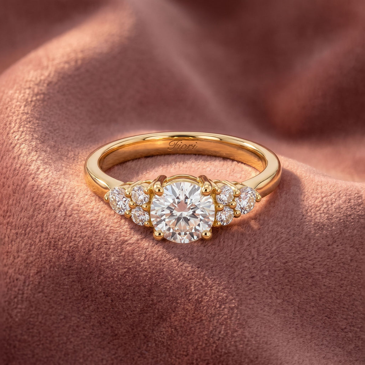 18K Solitaire Round Diamond Engagement Ring — AI cloth, in-house
