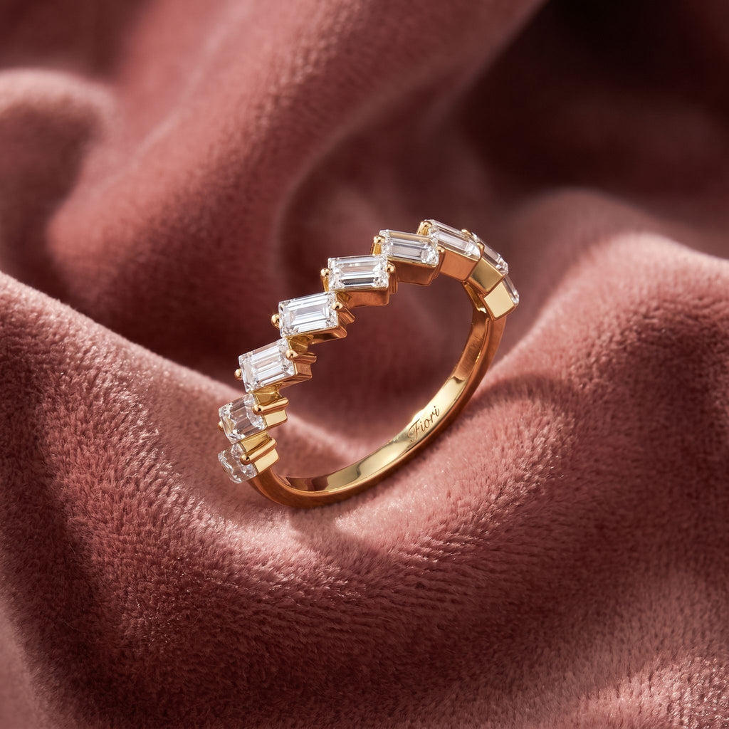 18K Baguette Eternity Diamond Ring — AI cloth, in-house