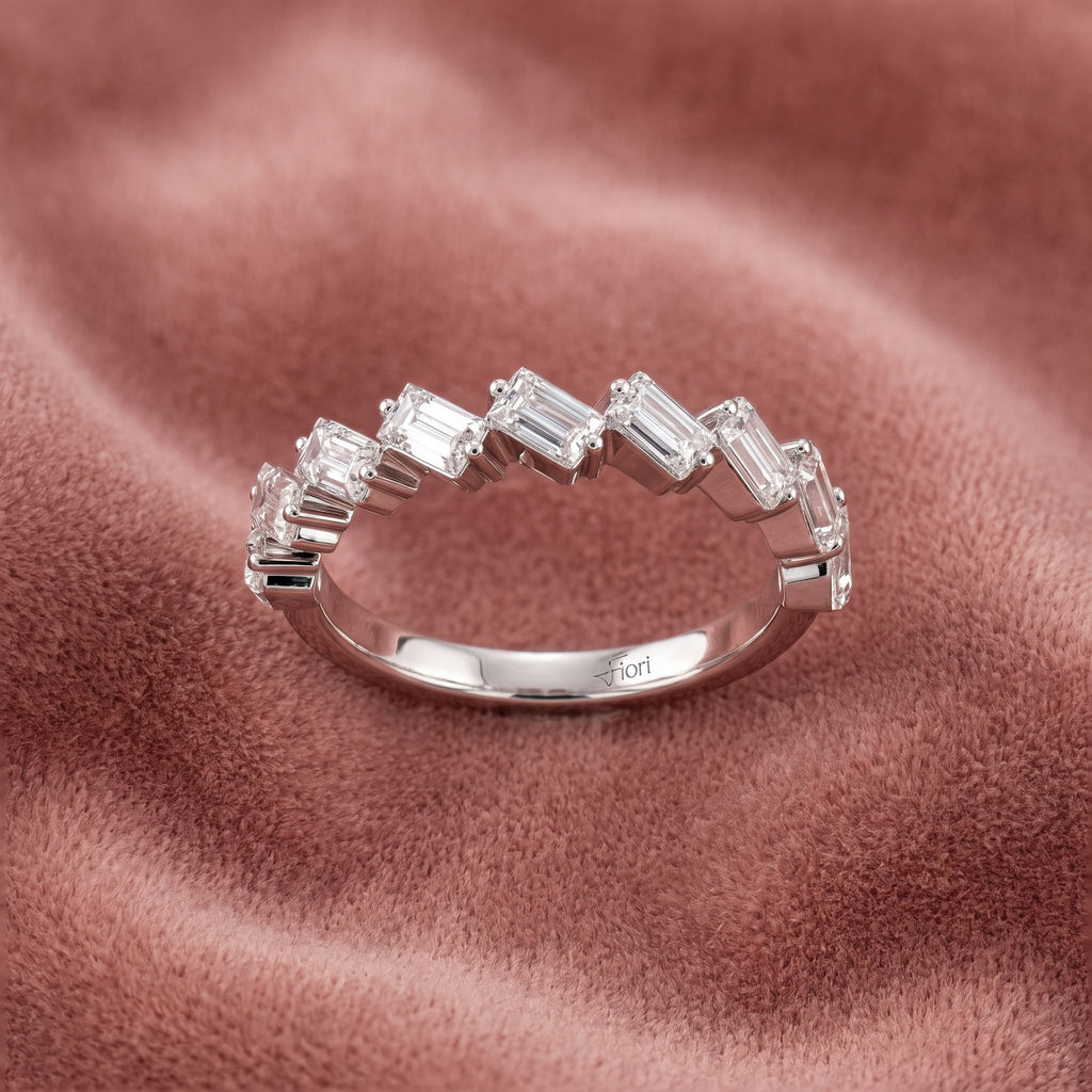 18K Baguette Eternity Diamond Ring — AI cloth, in-house