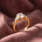 18K Trilogy Oval Diamond Ring — AI cloth, in-house