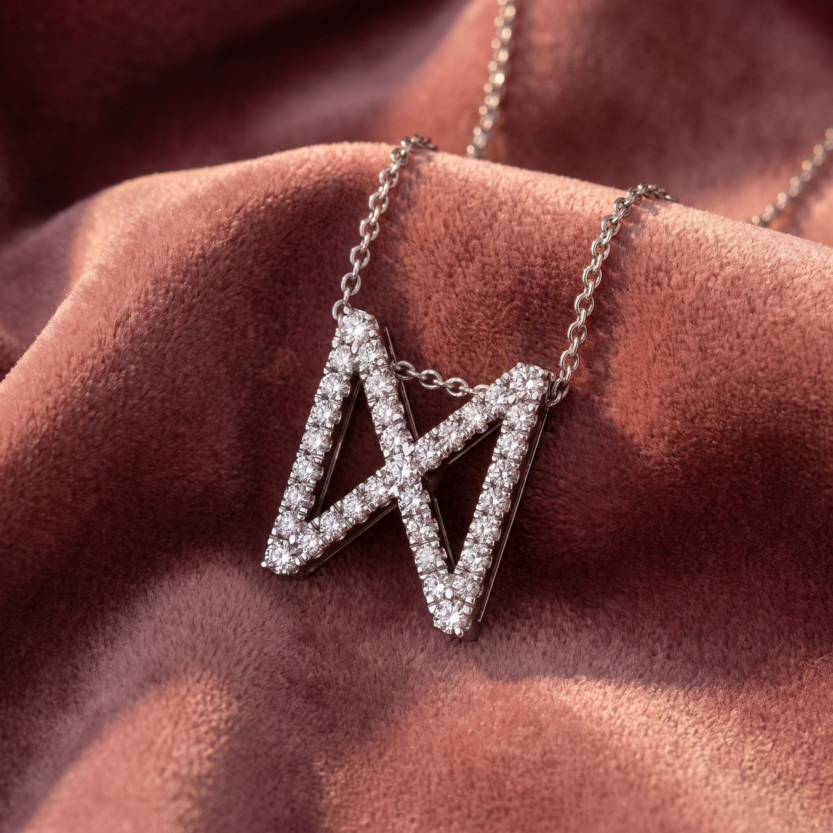 18K Dagaz Viking Round Diamond Pendant — AI cloth, in-house