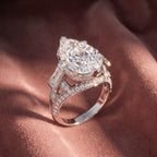 18K Pear Diamond Twisted Band Ring — AI cloth, in-house