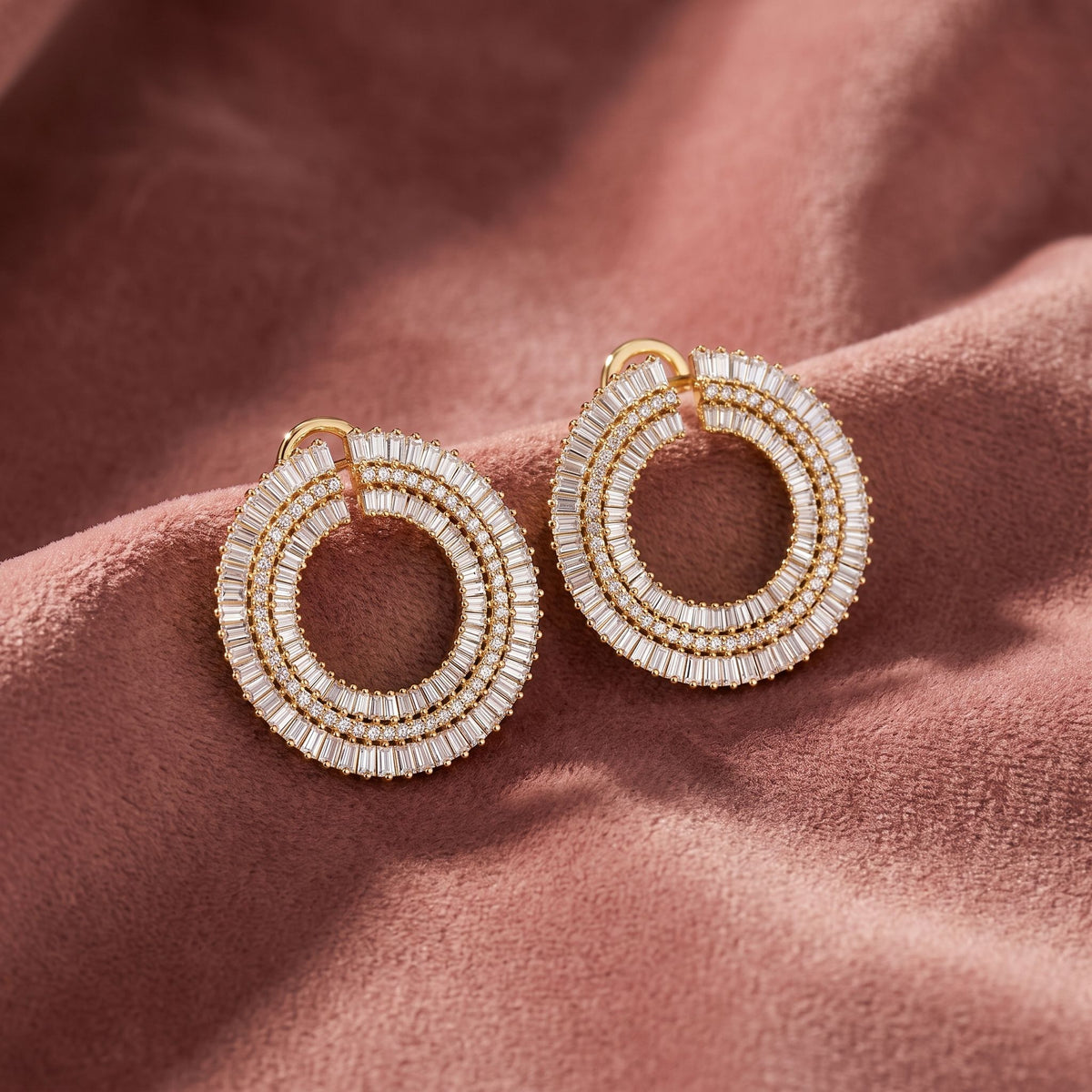 18K Baguette Diamond Bespoke Earrings — AI cloth, in-house