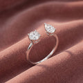 18K Bespoke Pear Diamond Open Ring — AI cloth, in-house