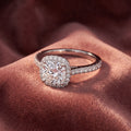 18K Halo Cushion Cut Diamond Engagement Ring — AI cloth, in-house