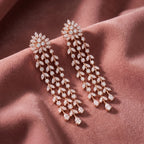 18K Floral Diamond Drop Earrings — AI cloth, in-house