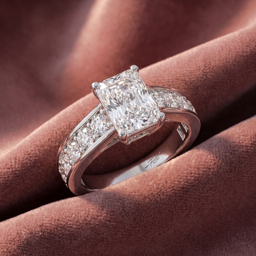 18K Solitaire Emerald Diamond Engagement Ring — AI cloth, in-house