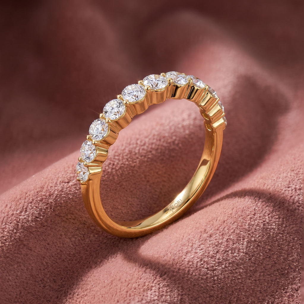 18K Half Eternity Diamond Ring — AI cloth, in-house