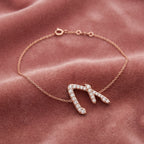 18K Alphabet Round Diamond Bracelet — AI cloth, in-house