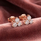18K Cluster Round Diamond Earrings — AI cloth, in-house