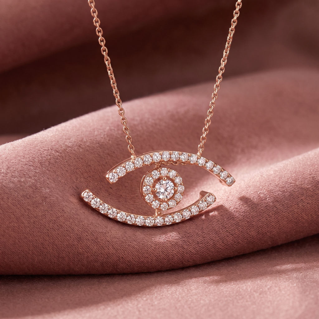 14K Bespoke Round Diamond Pendant — AI cloth, in-house