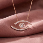 14K Bespoke Round Diamond Pendant — AI cloth, in-house