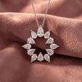 18K Floral Pear Diamond Pendant — AI cloth, in-house