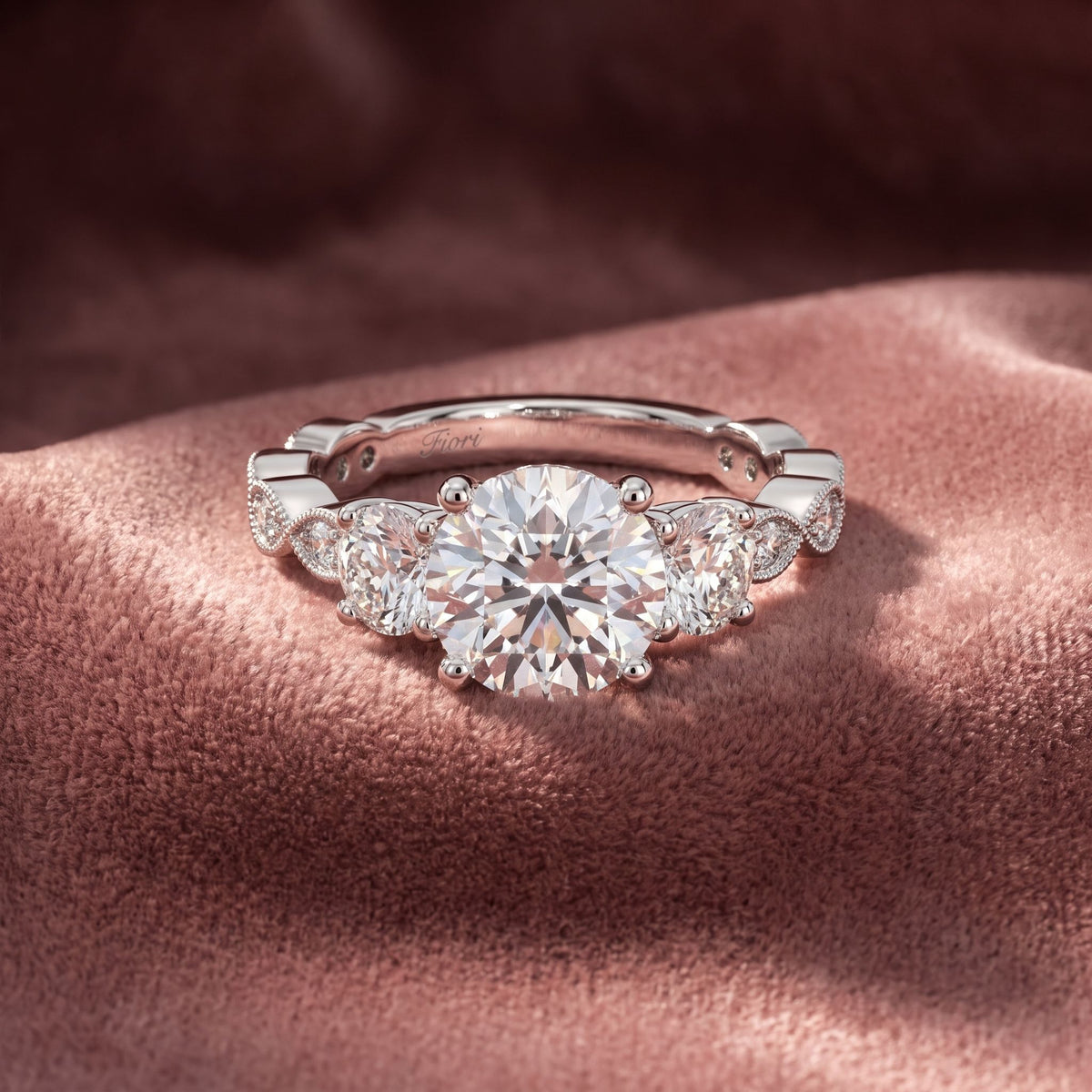 18K Solitaire Round Diamond Engagement Ring — AI cloth, in-house