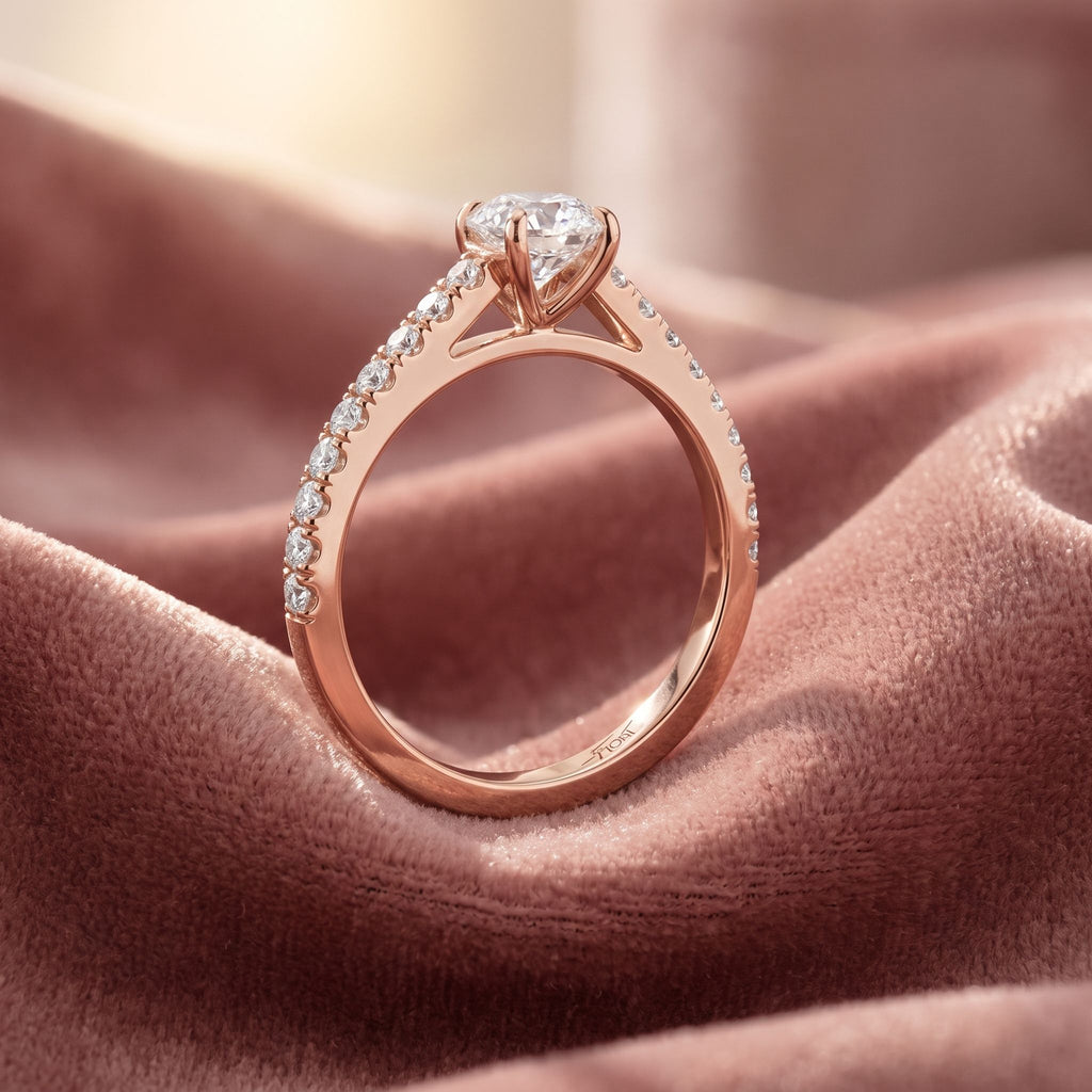 18K Cushion Diamond Engagement Ring — AI cloth, in-house