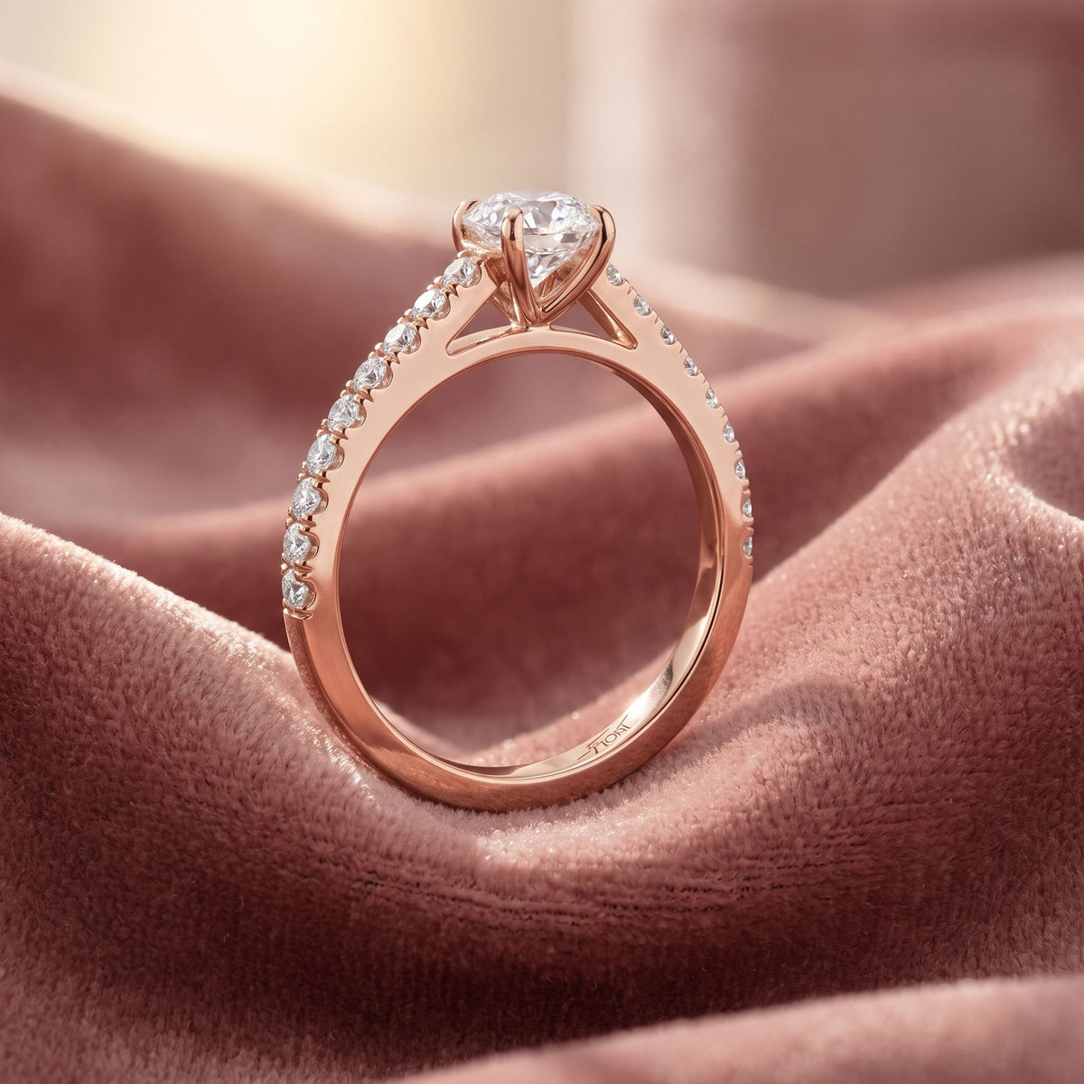 18K Cushion Diamond Engagement Ring — AI cloth, in-house