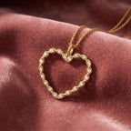 18K Heart Round Diamond Pendant — AI cloth, in-house
